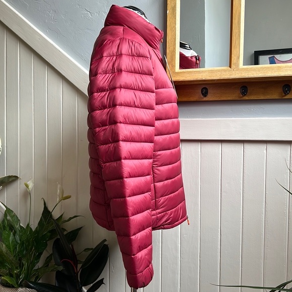 NWT Save the Duck Faux Shearling Puffer Jacket in Ruby Red - Picture 13 of 16